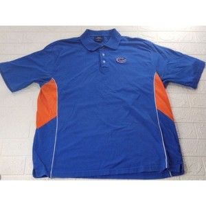 Florida Gators Polo Shirt Men's Blue Orange Embroidered Logo Size XL